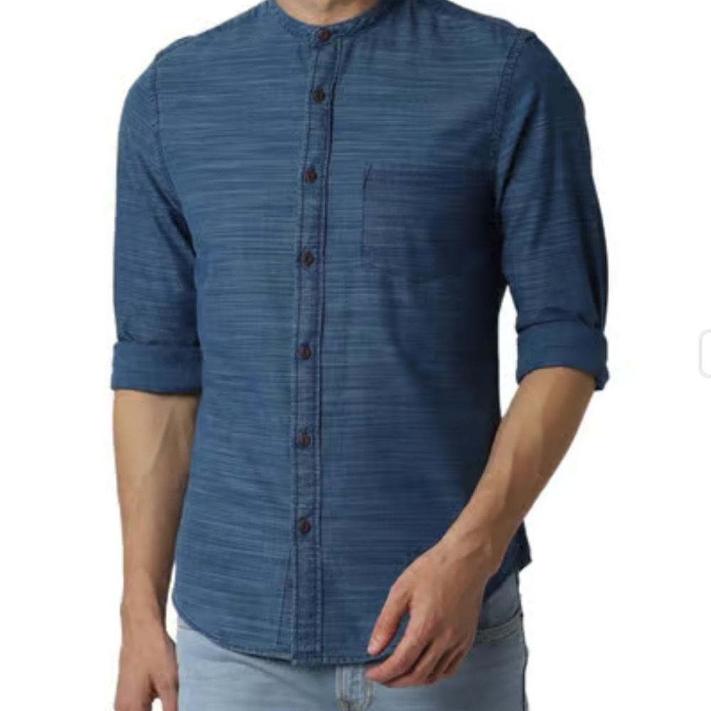 Peter England Denim Blue Casual Shirt